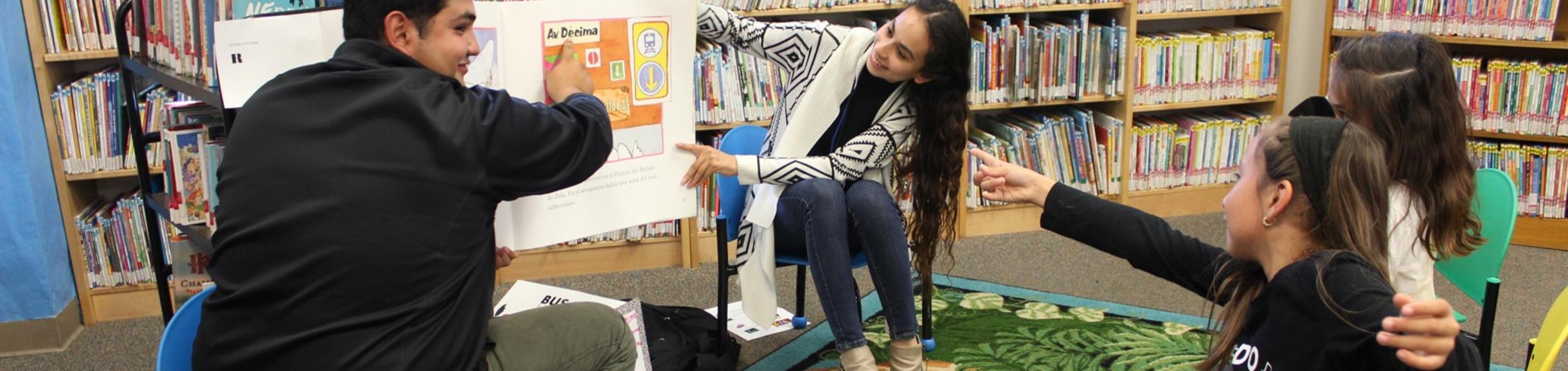 UCR students teaching at an elementary school