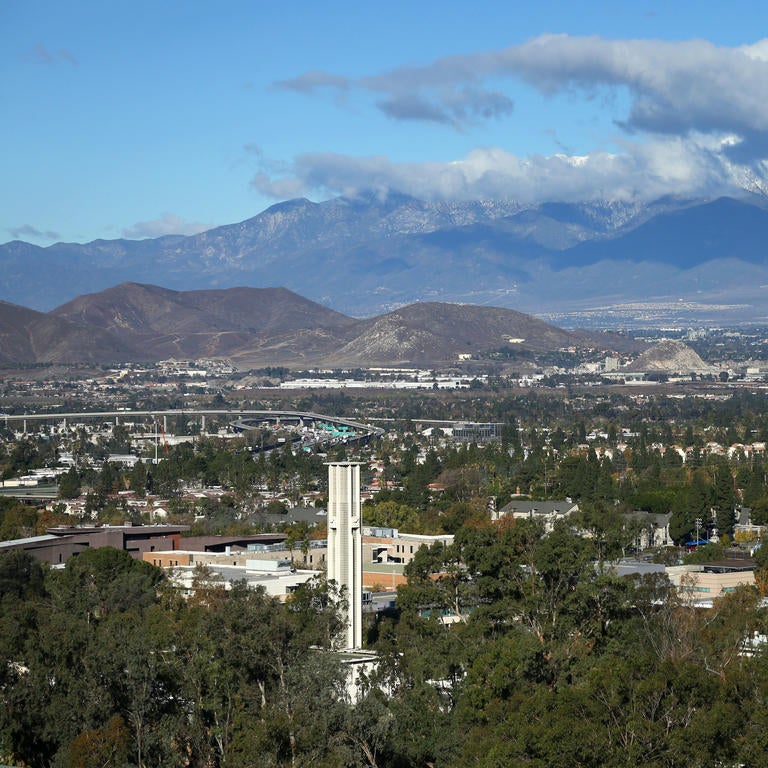 UCR from above with the snowy mountains in the background
